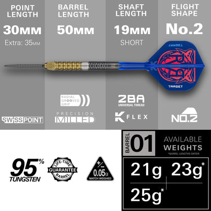 Target Raymond van Barneveld G6 95% Tungsten Swiss Point Steeldarts