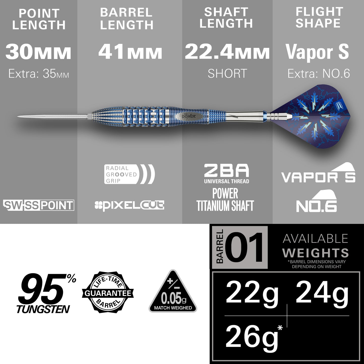 Target Phil Taylor Gx2 95% Tungsten Swiss Point Steeldarts