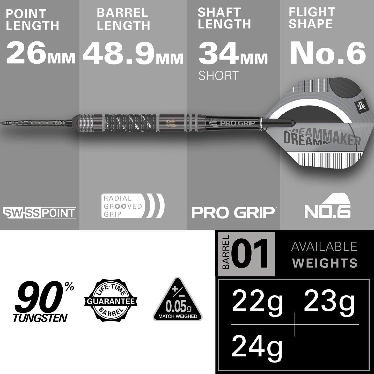 Target Dimitri van den Bergh x Echo 90% Tungsten Swiss Point Steeldarts