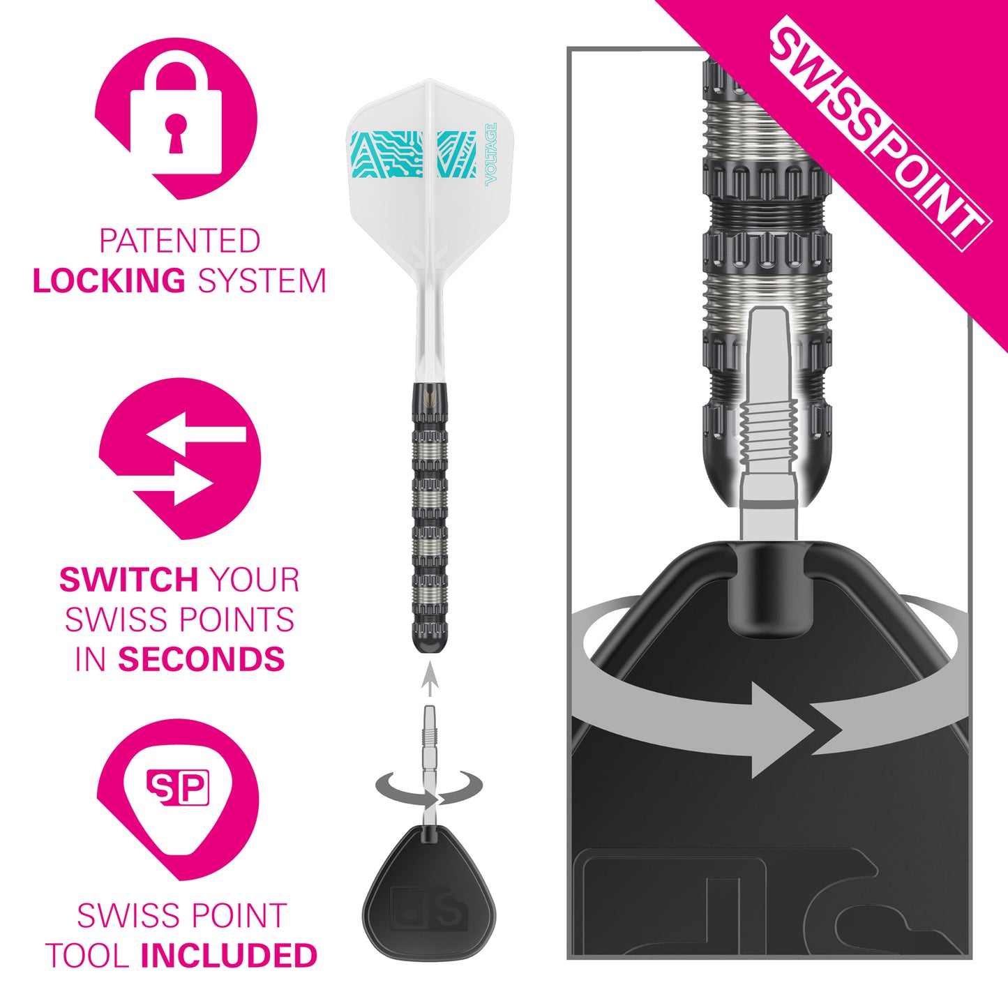 Target Rob Cross 95K 95% wolfraam Swiss Point stalen darts