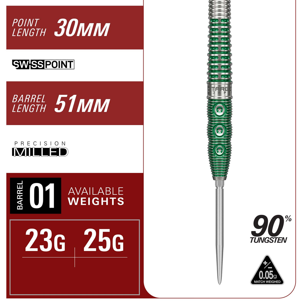 Target Japan Prime Series Xeno 90% Tungsten Swiss Point Steeldarts