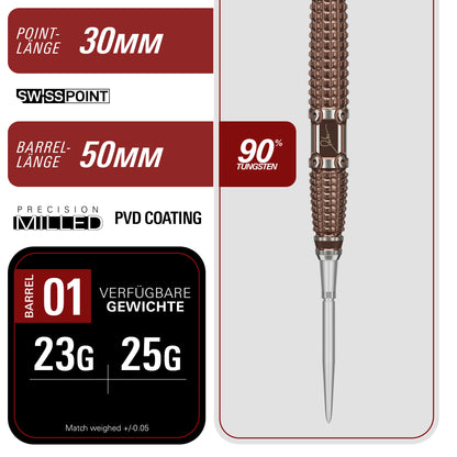 Target Japan Paul Lim G10 The Legend 90% Tungsten Swiss Point Steeldarts