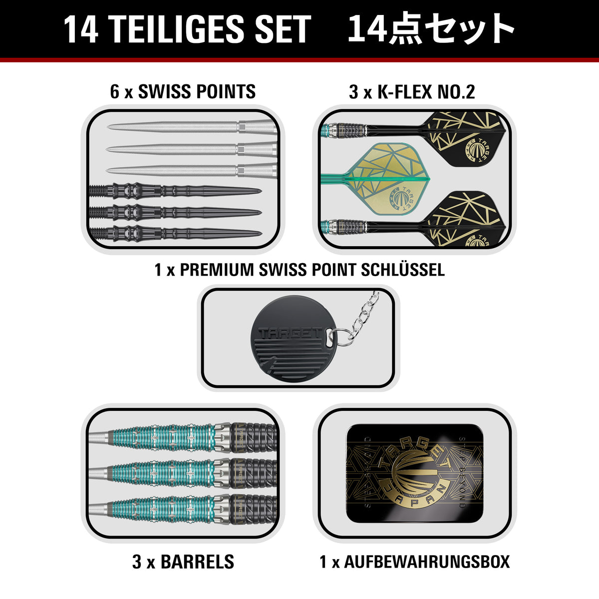 Target Japan The Miracle Rising Sun Limited Edition Champions Set 95% Tungsten Swiss Point Steeldarts