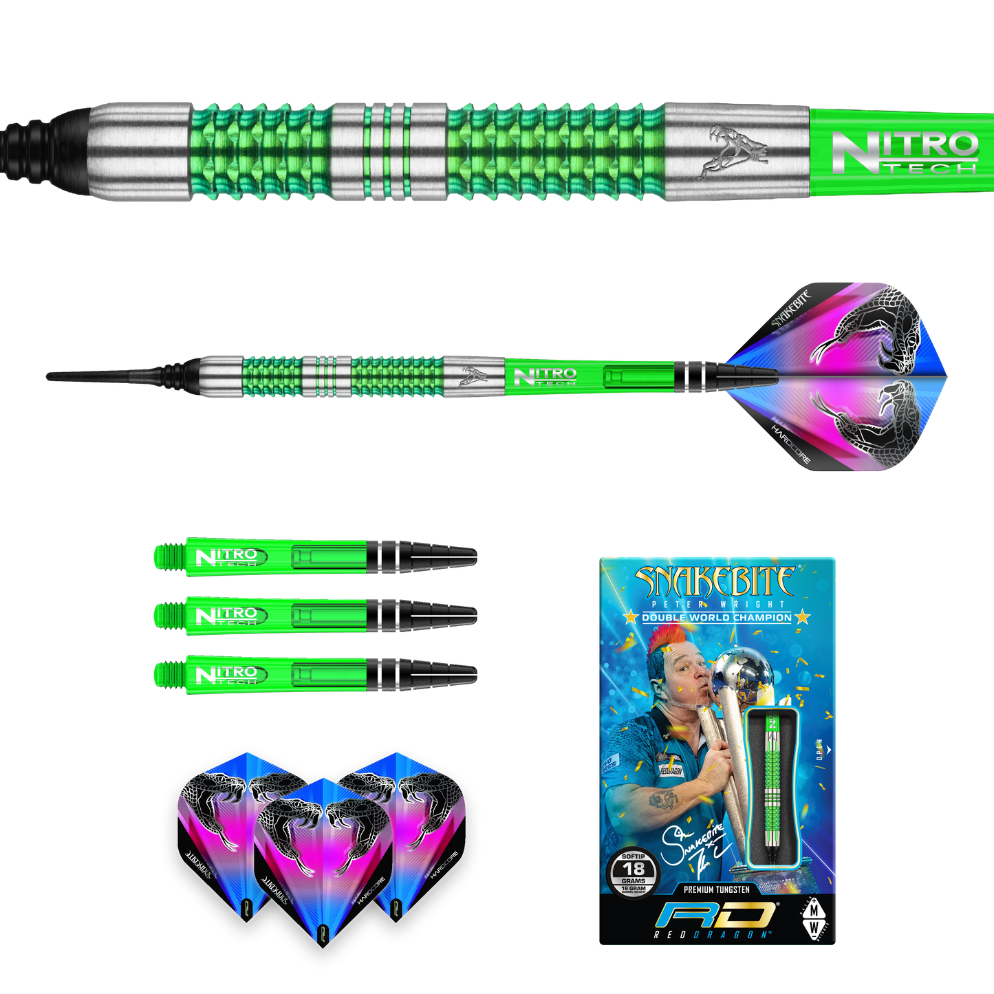 RedDragon Peter Wright Mamba 90% Tungsten Softdarts