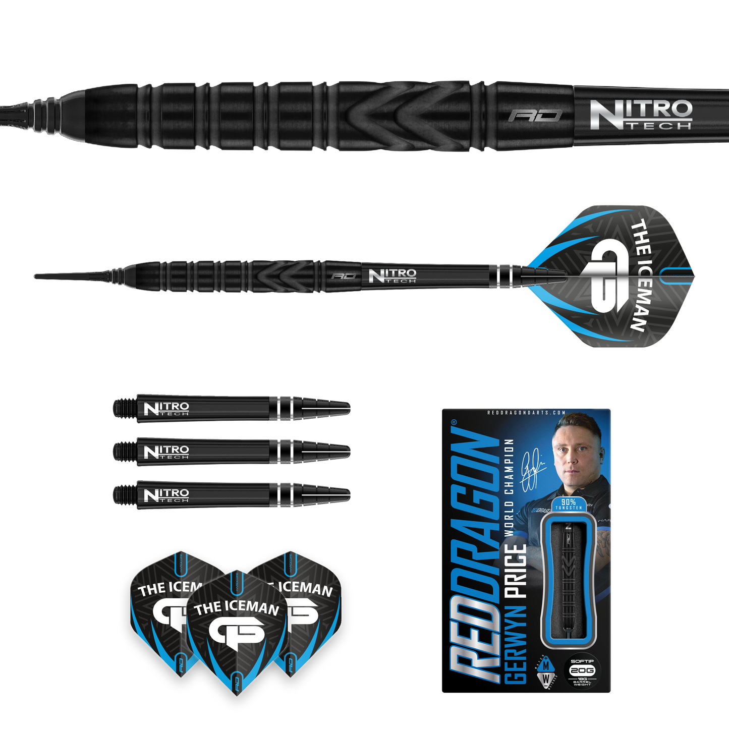 RedDragon Gerwyn Price Black SE 90% Tungsten Softdarts