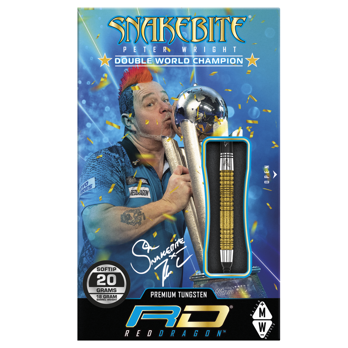 RedDragon Peter Wright Double WC SE Gold 90% Tungsten Softdarts