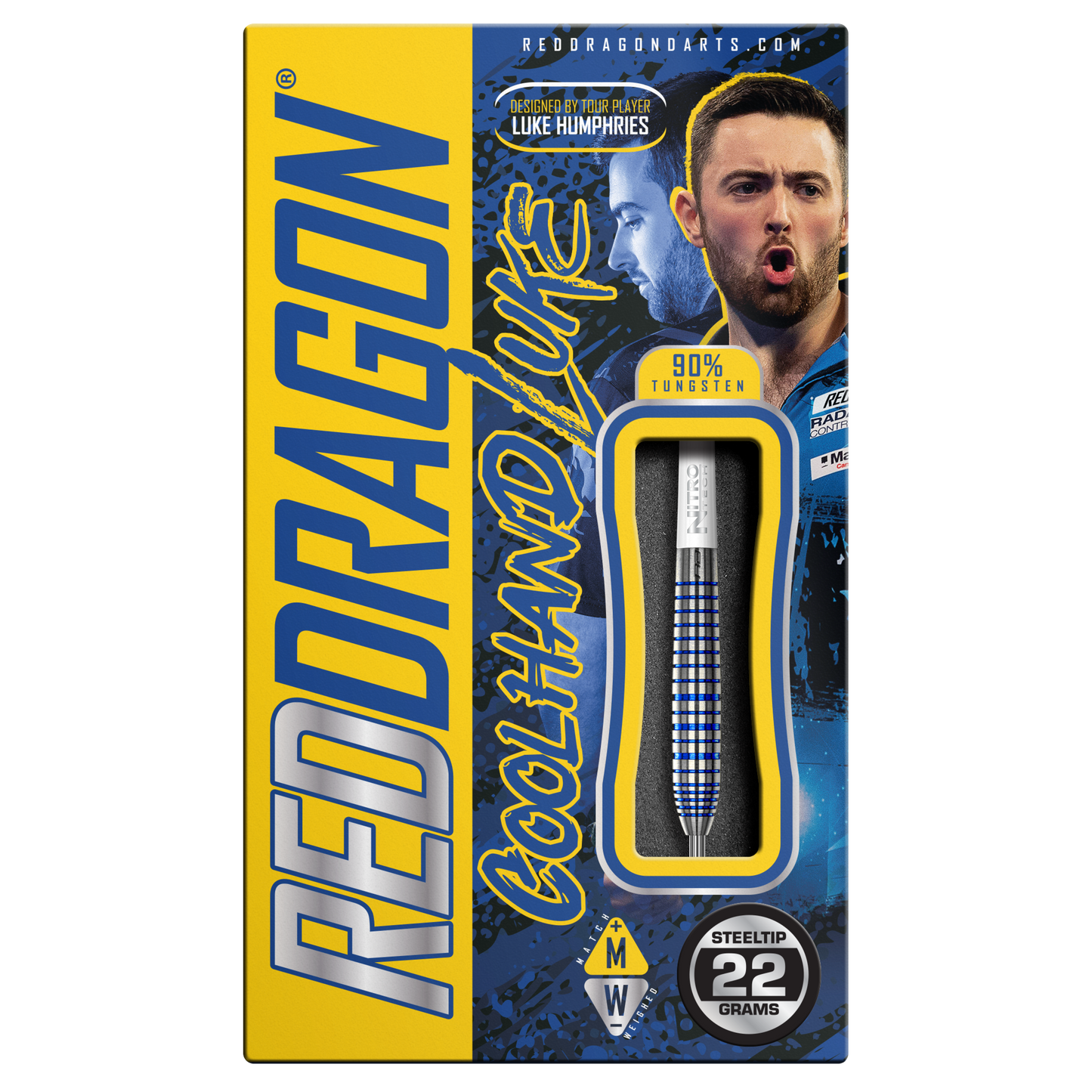 RedDragon Luke Humphries TX3 Cool Blue 90% wolfraamstaal darts