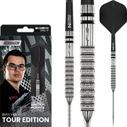 RedDragon Gian van Veen Tour Edition 90% Tungsten Switch Point Steeldarts