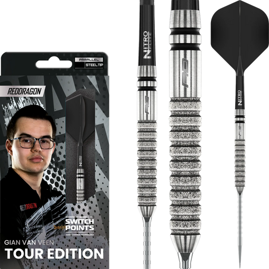 RedDragon Gian van Veen Tour Edition 90% Tungsten Switch Point Steeldarts
