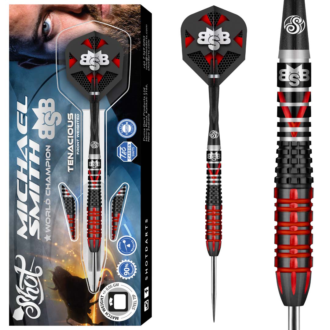 Shot Michael Smith Tenacious 90% Tungsten Steel darts