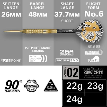 Target Bolide Envy 02 90% Tungsten Swiss Point Steeldarts