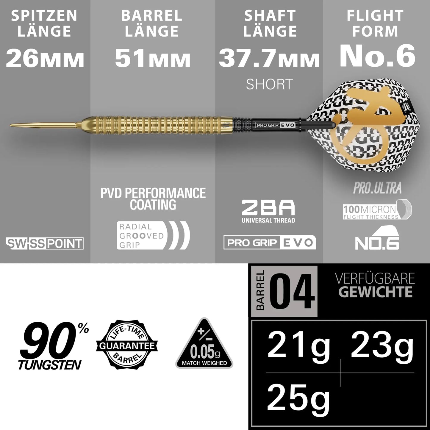 Target Bolide Envy 04 90% Tungsten Swiss Point Steeldarts