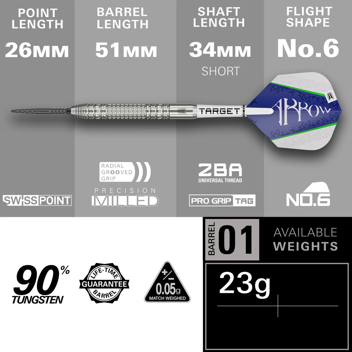 Target Shane Mc Guirk 90% Tungsten Swiss Point Steeldarts
