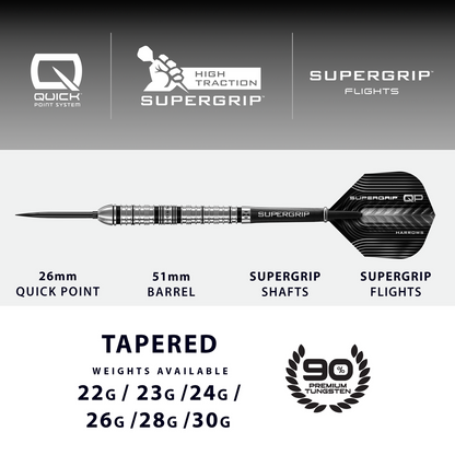 Harrows Supergrip QP Tapered 90% Tungsten Steeldarts