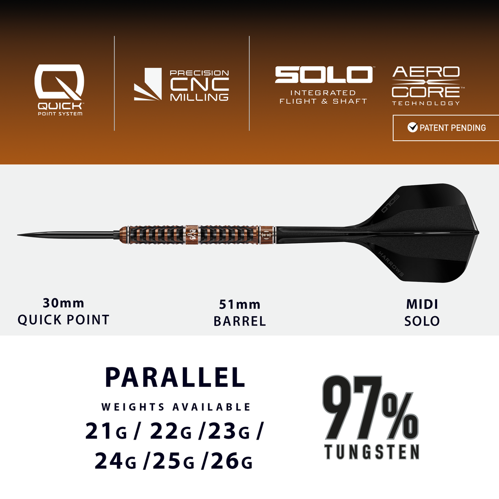 Harrows Wolfram Trinity 97% Tungsten Steeldarts
