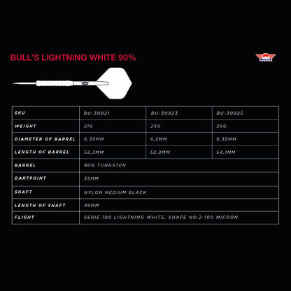 Bull´s NL Lightning Black 90% Tungsten Steeldarts