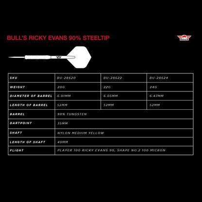 Bull‘s NL Ricky Evans 90% Tungsten Steeldarts
