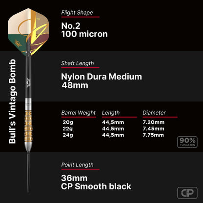 Bull‘s NL Vintago Bomb CP 90% Tungsten Steeldarts