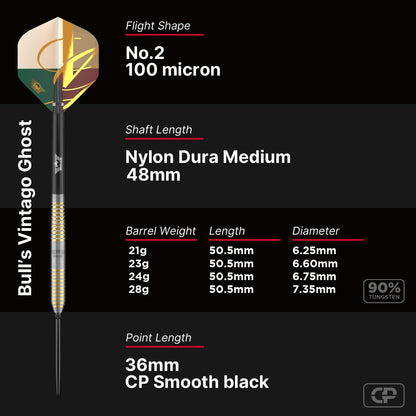 Bull‘s NL Vintago Ghost CP 90% Tungsten Steeldarts