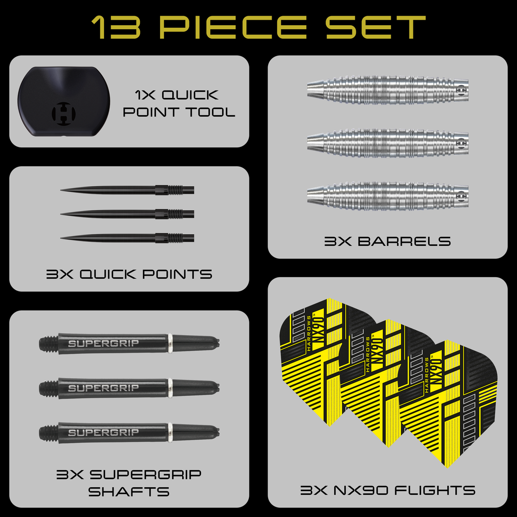Harrows NX90 Bomb 90% Tungsten stalen darts