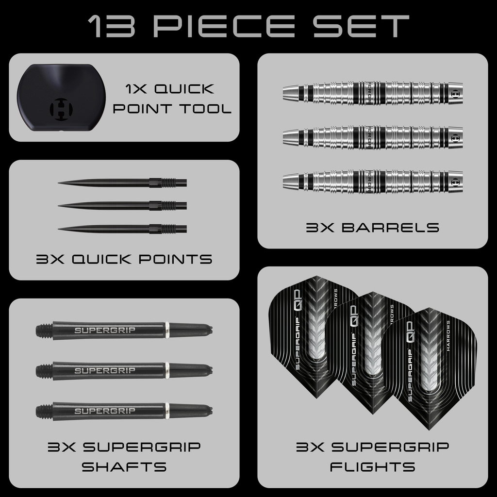 Harrows Supergrip QP Torpedo 90% Tungsten Steeldarts