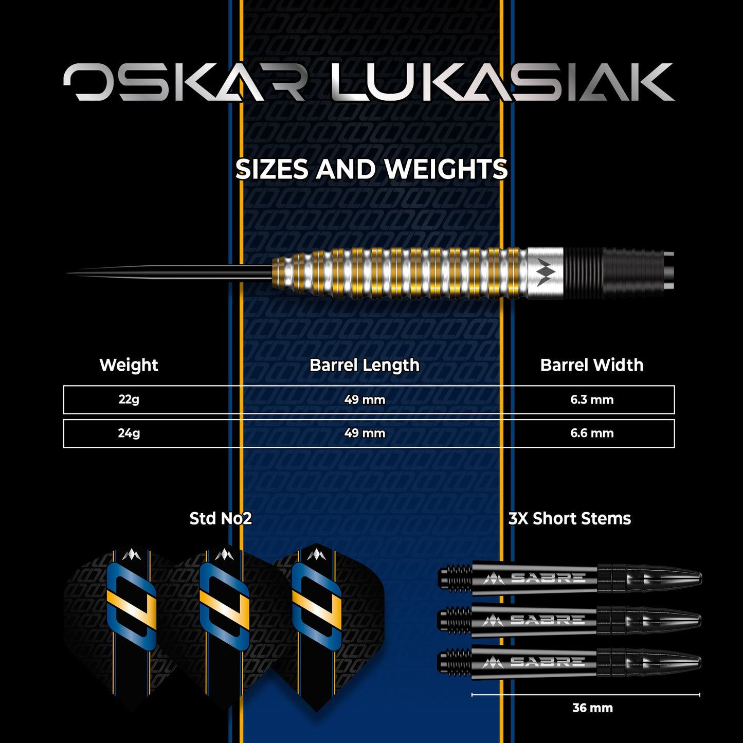 Missie Oskar Lukasiak 95% Tungsten Steel darts 