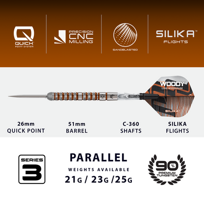 Harrows Luke Woodhouse Series 3 90% Tungsten Steeldarts