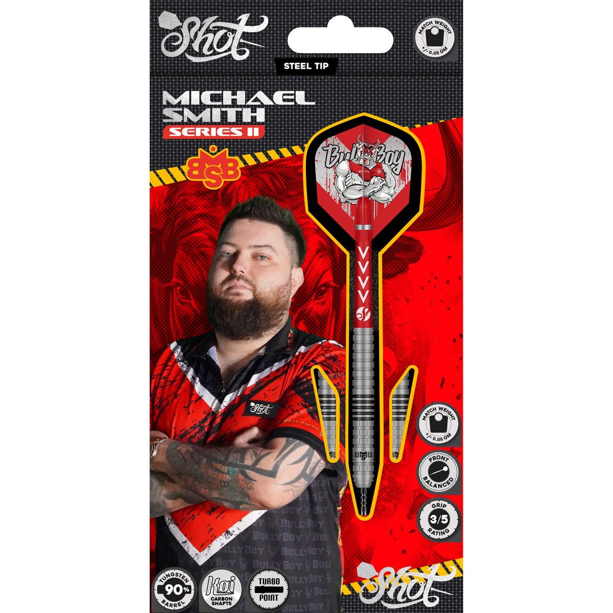 Shot Michael Smith Series II 90% Tungsten Steeldarts