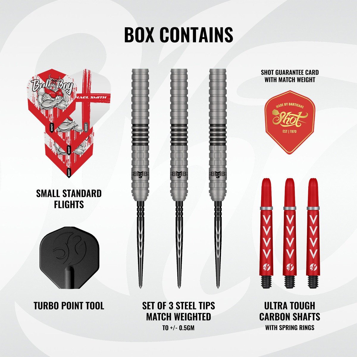 Shot Michael Smith Series II 90% Tungsten Steeldarts