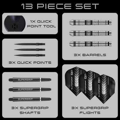 Harrows Supergrip QP Tapered 90% Tungsten Steeldarts