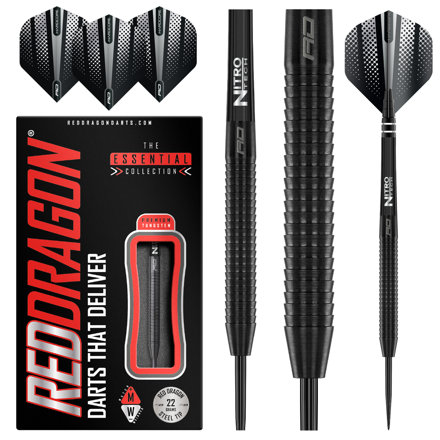 RedDragon Razor Edge zwarte 85% wolfraam stalen darts