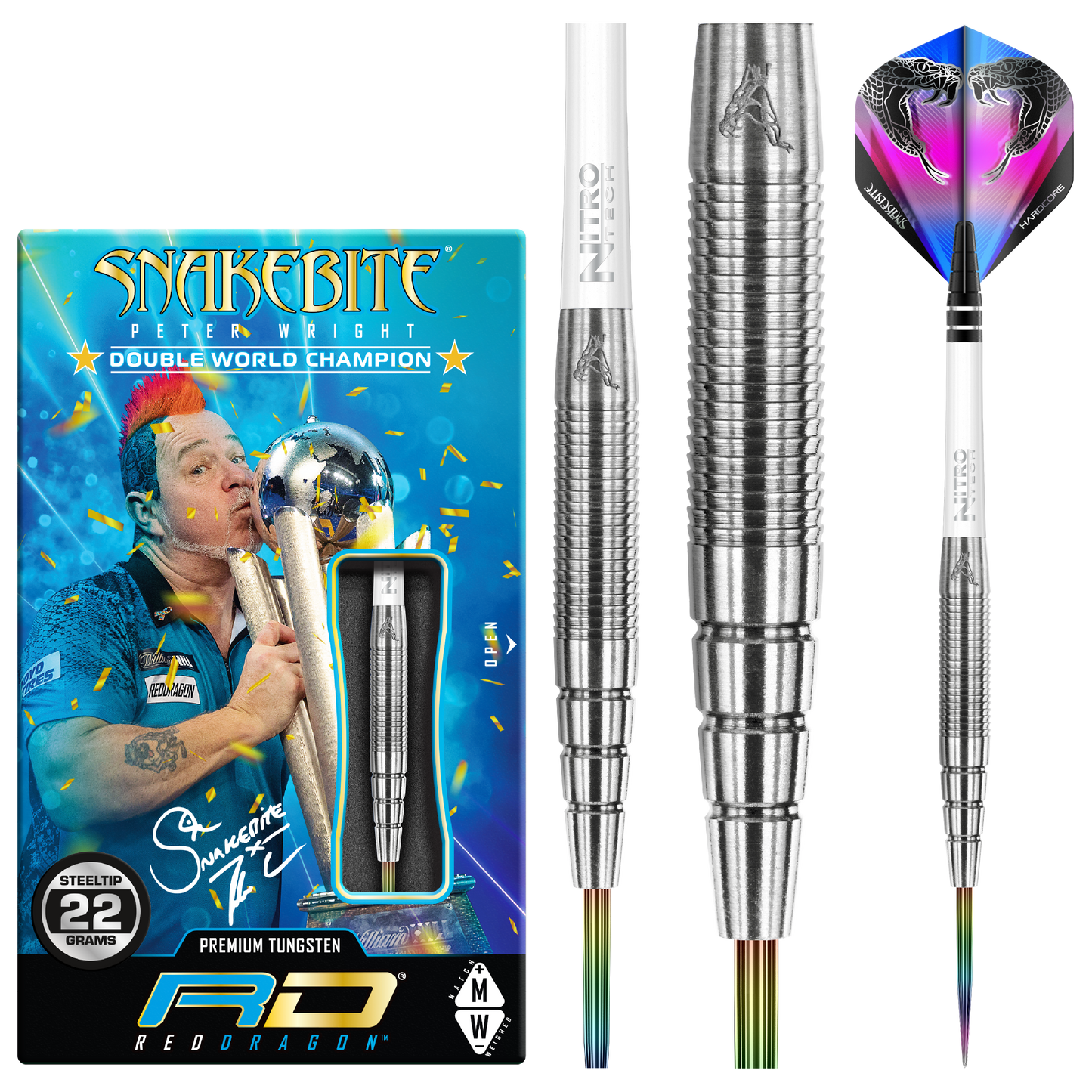 RedDragon Peter Wright PL15 90% wolfraam stalen darts