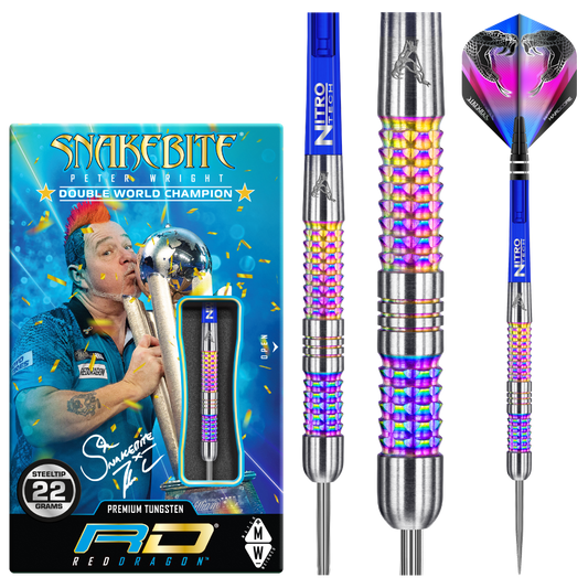 RedDragon Peter Wright Mamba Rainbow 90% Tungsten Steeldarts