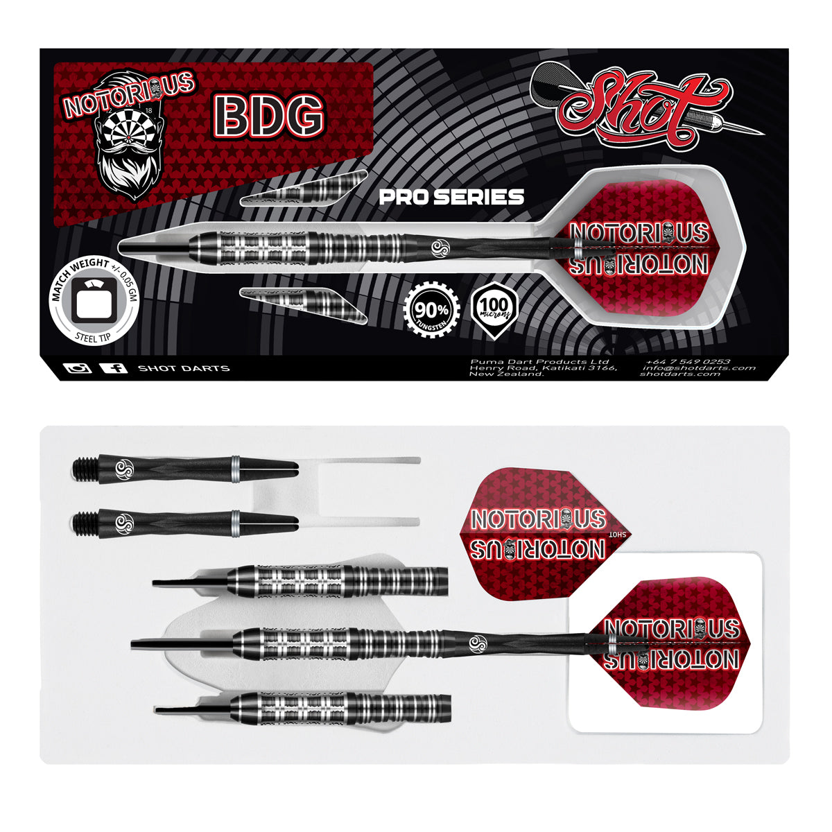 Shot Jason Watt Notorious BDG 90% Tungsten Steeldarts