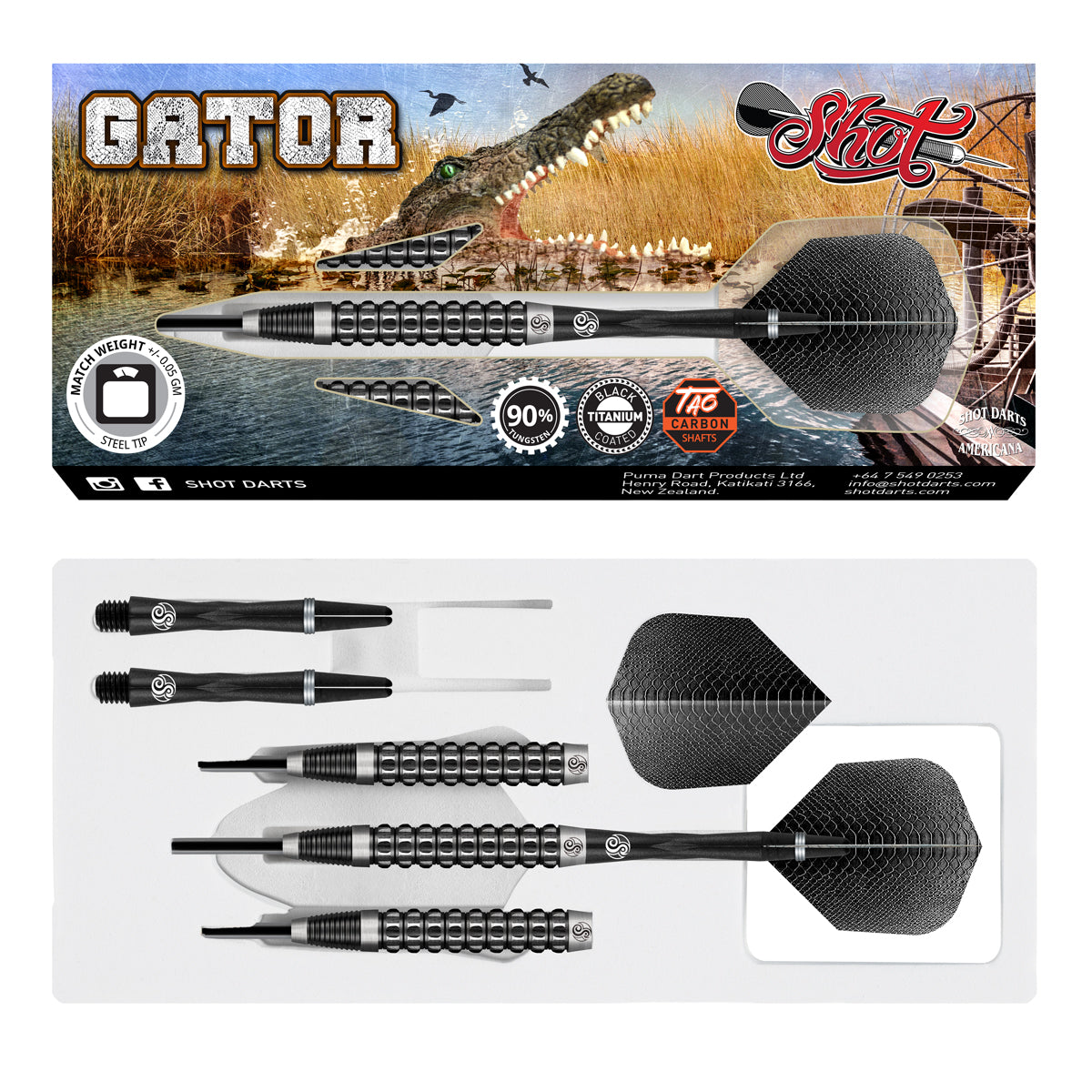 Shot Americana Gator 90% Tungsten Steeldarts