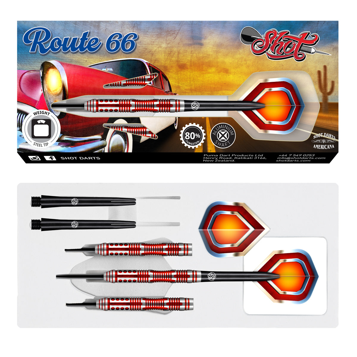 Shot Americana Route 66 80% Tungsten Steeldarts