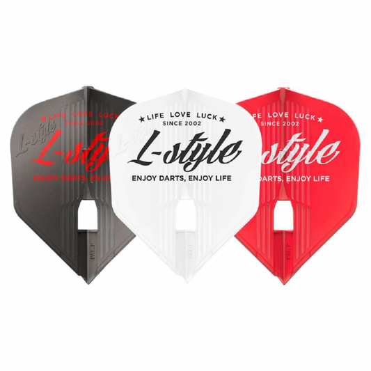 L-stijl Champagne Flight Kami - Kenmerkend logo (grijs / wit / rood) - Vorm