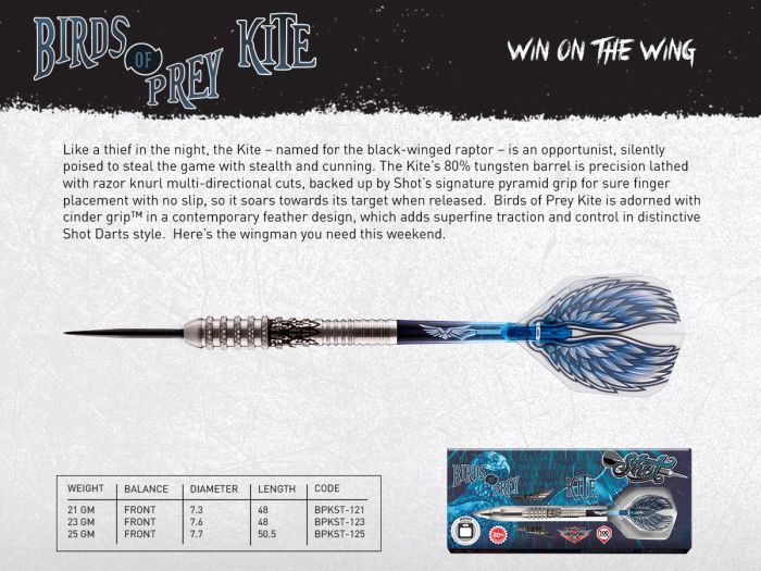 Shot Birds of Prey Kite 80% wolfraamstaal darts